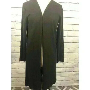 Eileen Fisher Womens Straight Long Brown Size M Open Long Cardigan 100% Wool